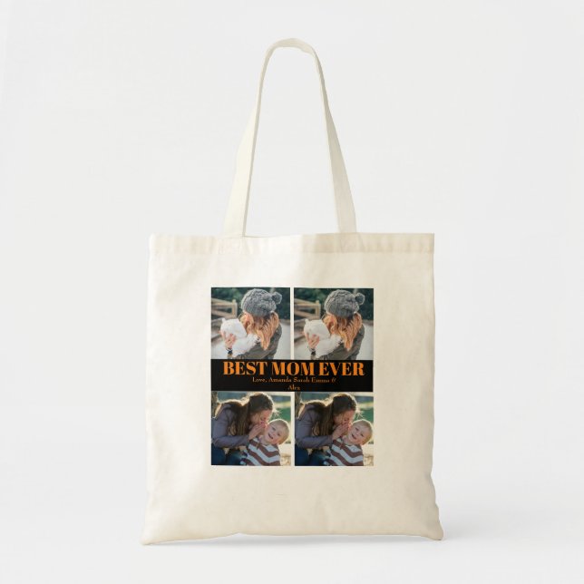 Beat Mom Ever Custom 4 photo Collage   Tote Bag (Front)