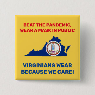 Beat The Pandemic 2” Square Button - Virginia