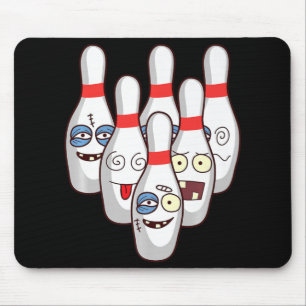 Beat Up Bowling Pins   Cute Duckpins Playing Tee G Mouse Pad
