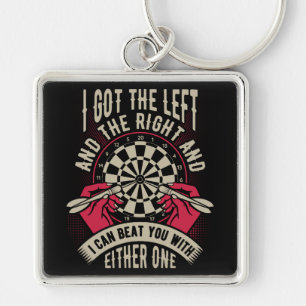 Beat You With Both Hands - Funny Dart Premium Keychain