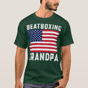 Beatboxing Grandpa American Flag July 4th T-Shirt
