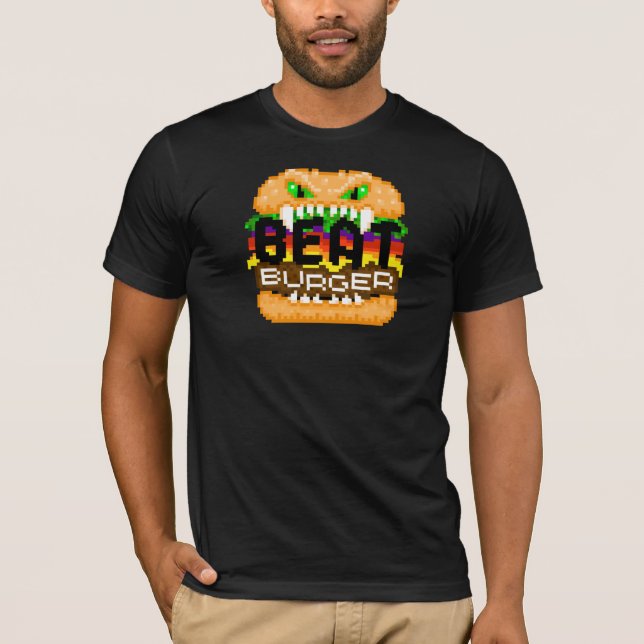 Beatburger Bites Back Pixel Art Monster Logo Shirt (Front)