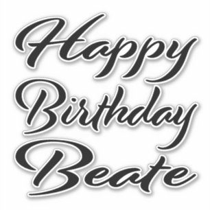 Beate Name Vorname black Sticker Geburtstag