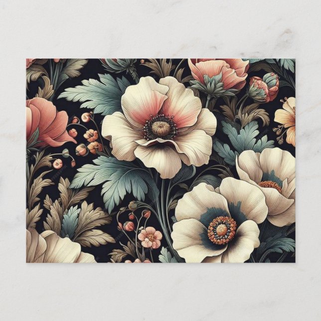 Beatiful colourful flower seamless pattern holiday postcard (Front)