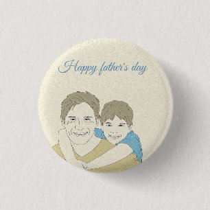Beatiful Happy Father's day   1 Inch Round Button