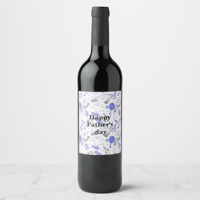Beatiful Happy Father's day    Wine Label (Front)