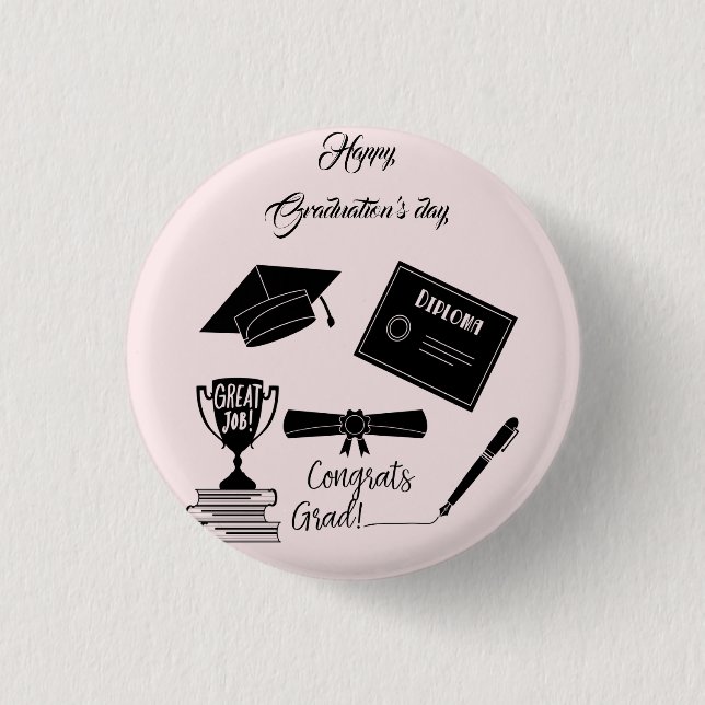 Beatiful Happy Graduations day   1 Inch Round Button (Front)