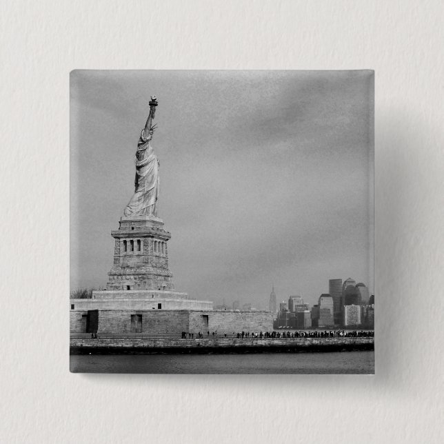 Beatiful NYC 2 Inch Square Button (Front)