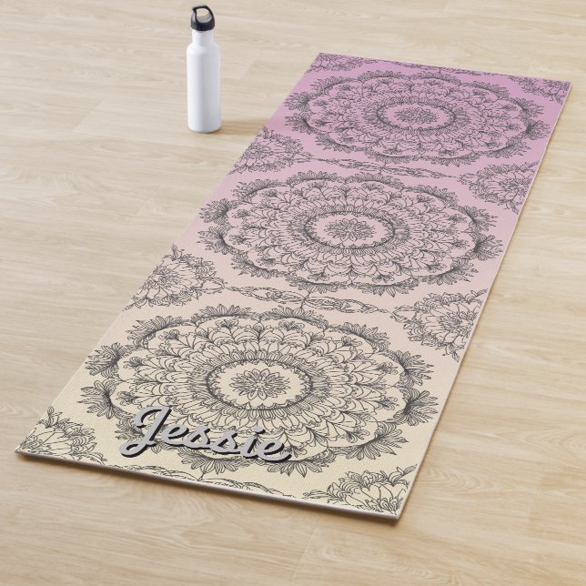 Beatiful soft red pink Mandala Pattern Yoga Mat (In Situ)