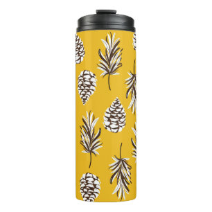 Beatiful vintage Seamless colour autumn elements o Thermal Tumbler