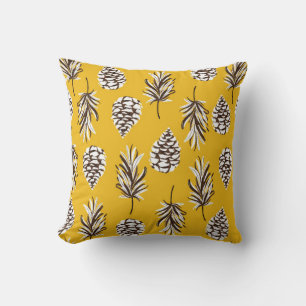 Beatiful vintage Seamless colour autumn elements o Throw Pillow
