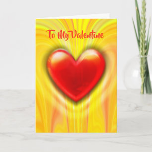 Beating Heart red/yellow custom Valentine's Card