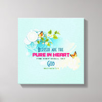 Beatitude Quote with Butterflies and Blossoms