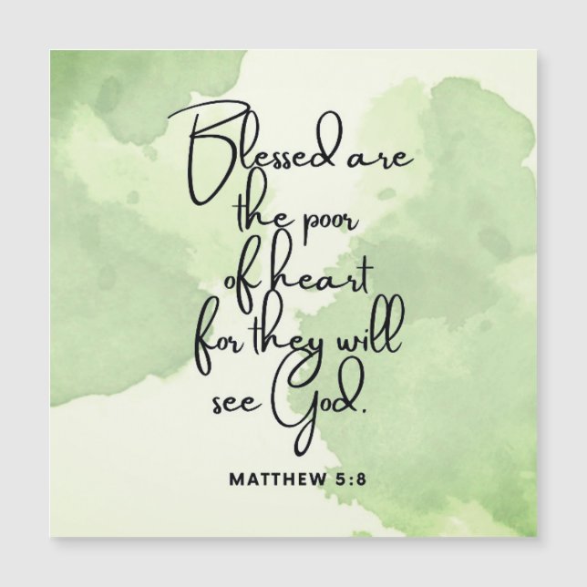 Béatitudes 10 Jours Écriture Verset 5:8 Magnet (Devant)