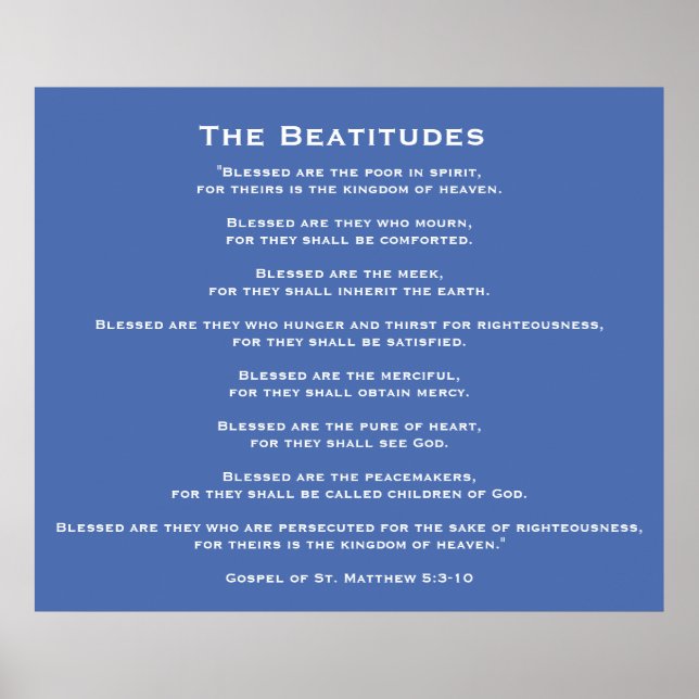 Béatitudes de Jésus Poster (Devant)