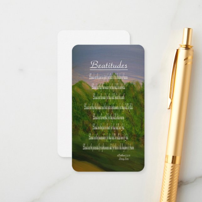 Beatitudes Enclosure Card (Front/Back In Situ)