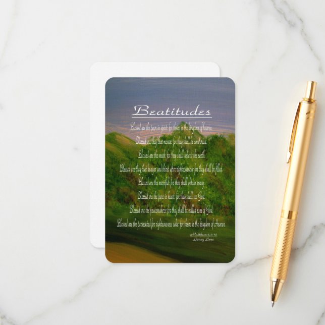 Beatitudes Enclosure Card (Front/Back In Situ)