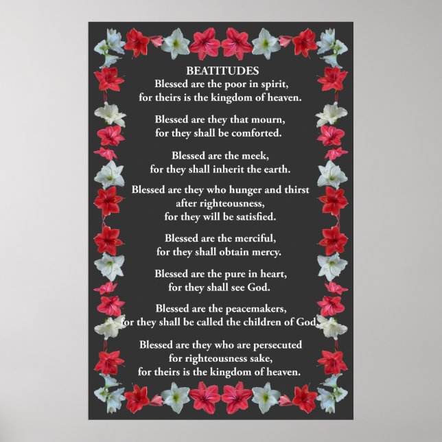Beatitudes in an Amaryllis Frame Poster (Front)