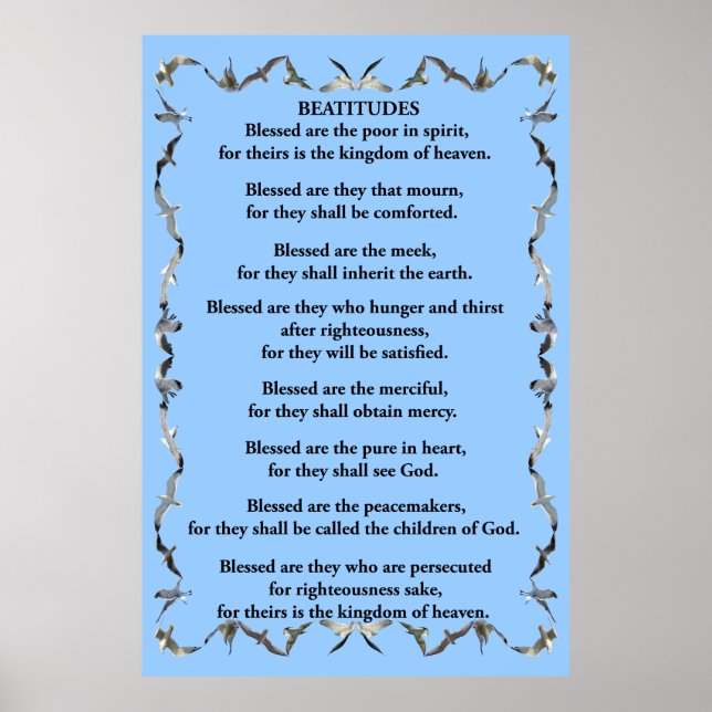 Beatitudes in Flying Seagull Border Poster (Front)