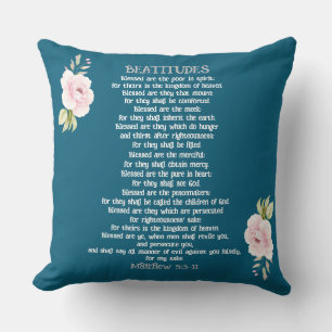 Beatitudes & Olive Branches Matthew 5:3-11 Throw P Throw Pillow
