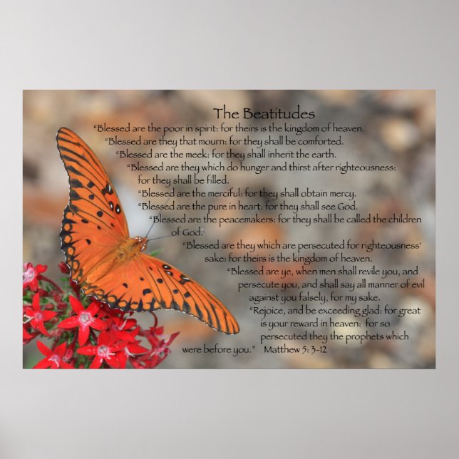Beatitudes Poster (with Orange Butterfly) (Front)