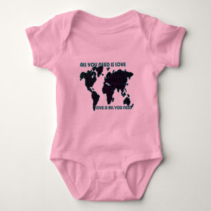 Beatles World All You Need Is Love Baby Bodysuit