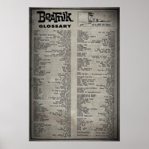 Beatnik Glossary (poster) Poster