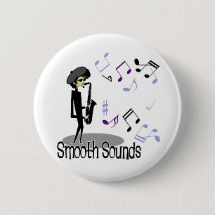 Beatnik Jazz Saxophone Player 2 Inch Round Button