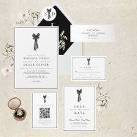 BEATRICE Ribbon Bow Black and White Wedding