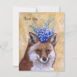 Beatrice the Fox thank you flat card