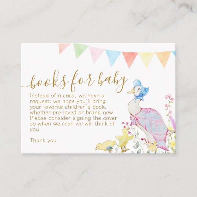 Beatrix Peter the Rabbit Woodland Baby Shower Enclosure Card (Front)