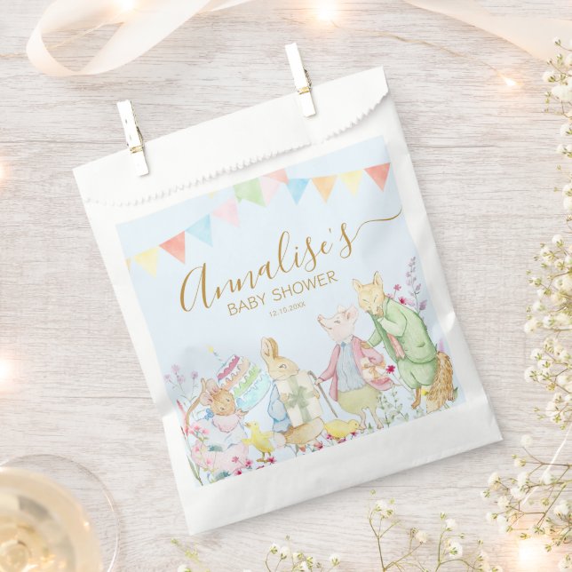 Beatrix Peter the Rabbit Woodland Baby Shower Favour Bag (Clipped)