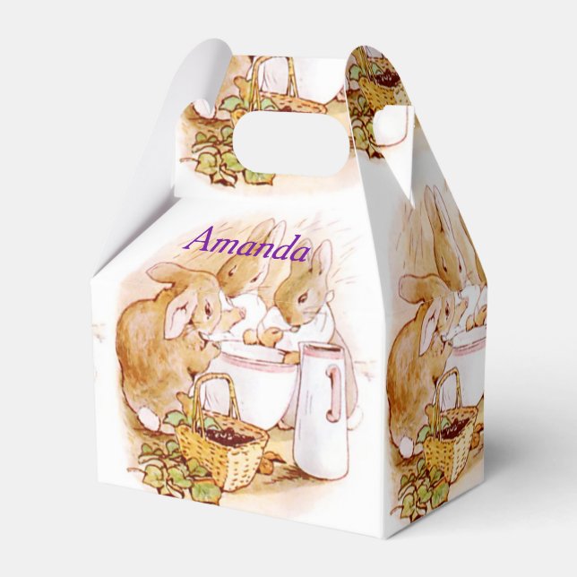 Beatrix Potter, Birthday, Easter Bunny, Custom Favor Box (Front Side)