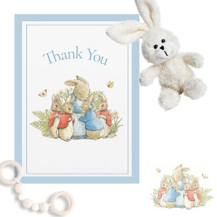 Beatrix Potter Blue Baby Boy Girl Shower Thank You Card