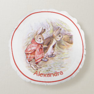 Beatrix Potter Bunnies Round Pillow
