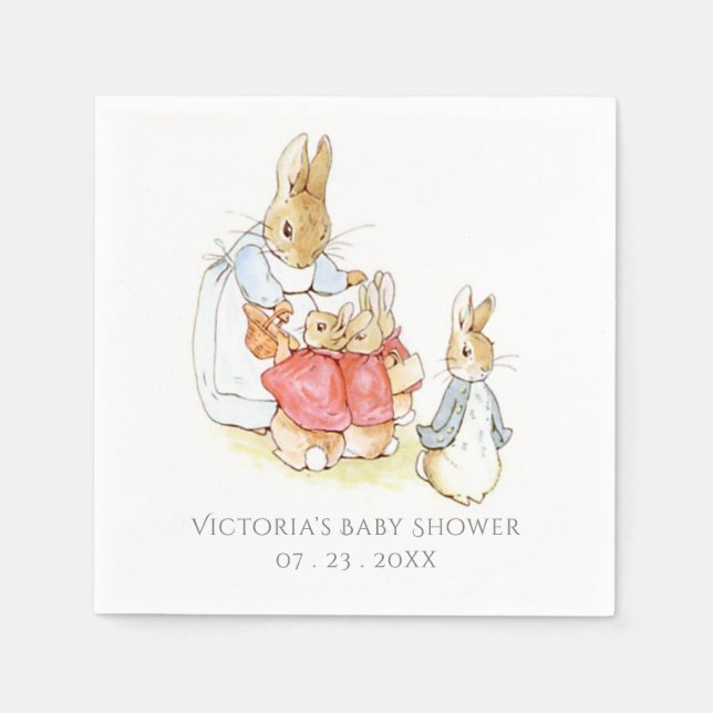 Beatrix Potter Bunny Rabbit Baby Shower Napkin (Front)