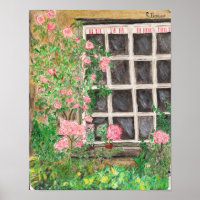 Beatrix Potter cottage garden poster