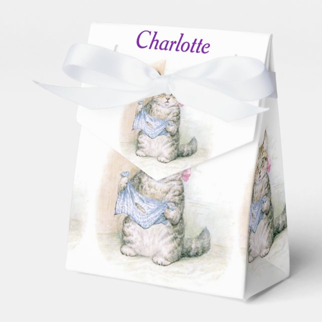 Beatrix Potter Cute Kitten Birthday  Favor Box (Front Side)