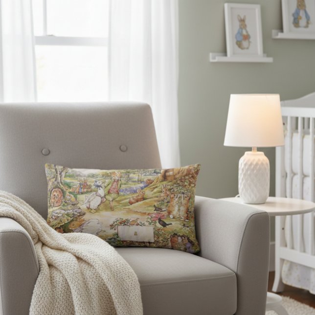 Beatrix Potter Cute Peter and Friends Lumbar Pillow (Creator Uploaded)