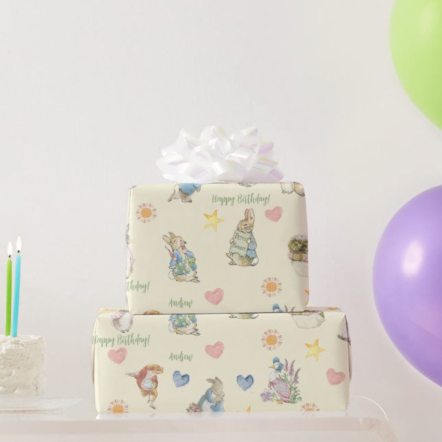 Beatrix Potter Cute Peter the Rabbit and Friends  Wrapping Paper (Party Gifts)