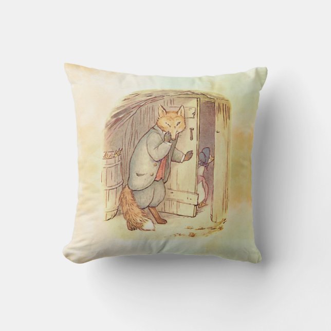 Beatrix Potter, Jemima Puddle Duck   Throw Pillow (Front)