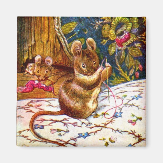 Beatrix potter mouse cute vintage sewing magnet (Front)