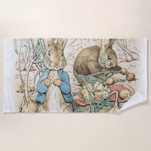 Beatrix Potter Peter Rabbit And Benjamin Bunny Beach Towel