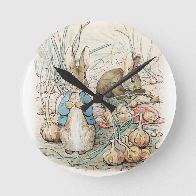 Beatrix Potter Peter Rabbit And Benjamin Bunny Round Clock (Front)