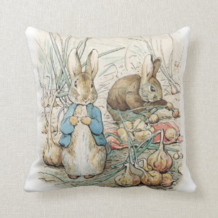 Beatrix Potter Peter Rabbit And Benjamin Bunny Throw Pillow
