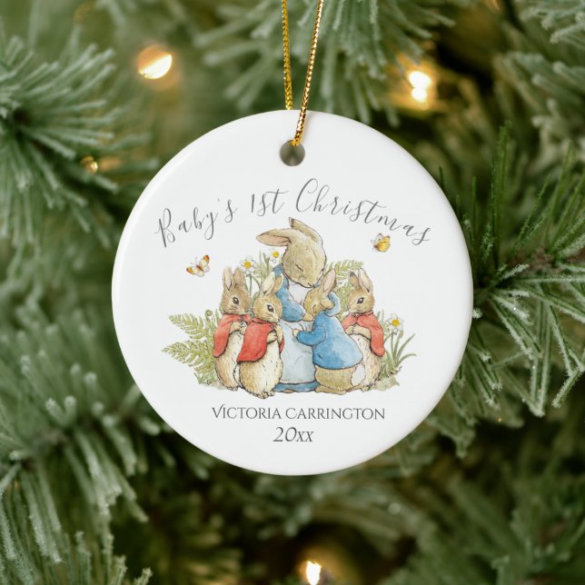 Beatrix Potter Peter Rabbit Baby’s 1st Christmas Ceramic Ornament (Tree)