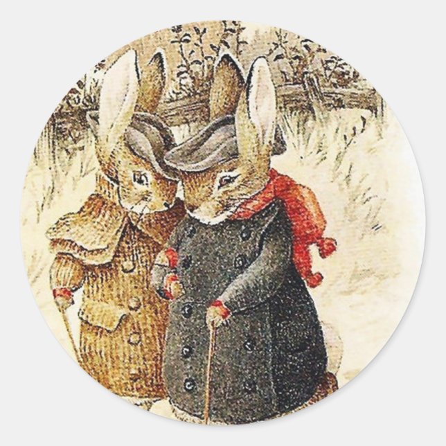 Beatrix Potter - Peter Rabbit Winter Walk Classic Round Sticker (Front)