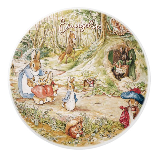 Beatrix Potter Peter the Rabbit and Friends Ceramic Knob (Front)