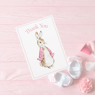 Beatrix Potter Pink Baby Shower Thank You Card