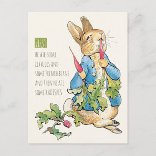 Beatrix Potter Rabbit gorging on radishes CC1115 Postcard